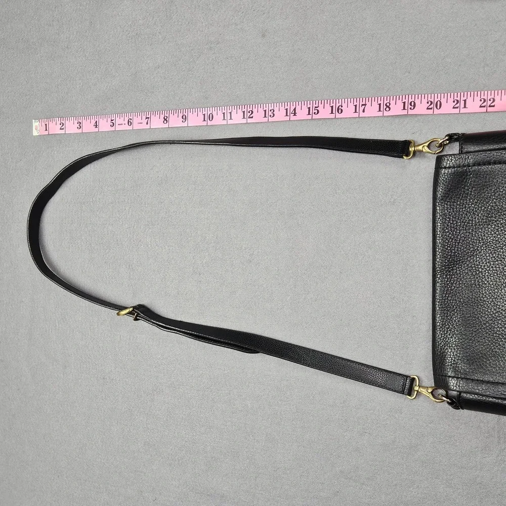 Kate Spade Black Pebbled Cow Leather Crossbody Flap Bag Gold Tone Hardware